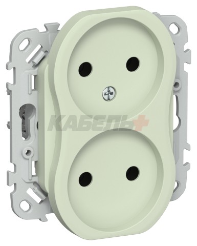 FLITE Розетка 2-местная без заземления без защитных шторок безвинтовое крепление 10А РС02-1-ФлП панг IEK