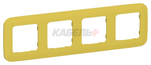 FLITE Рамка 4-местная РУ-4-А-ФлЖК желтый карри IEK