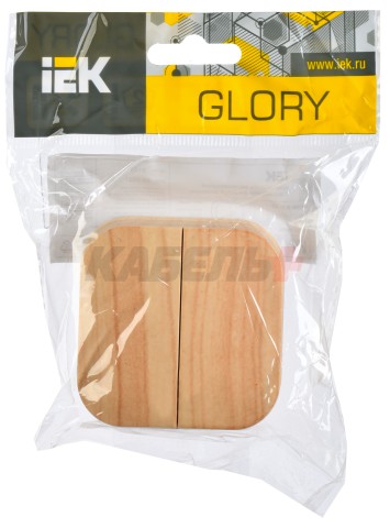 GLORY Выключатель 2-клавишный для открытой установки 10А ВС20-2-0-ХС сосна IEK