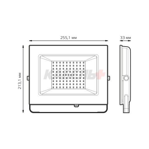 Прожектор светодиодный Gauss Elementary G2 100W 8995lm IP65 4000К черный 1/16