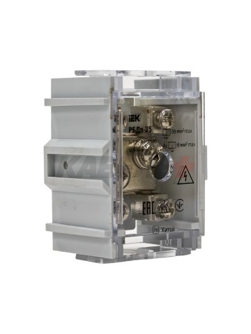 Блок распределительный проходной РБДп-35 125/50А на DIN-рейку (1х35-4х6мм2) IEK