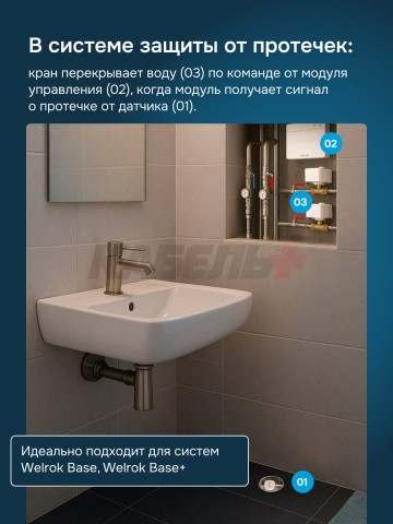 Шаровой кран с электроприводом Welrok sp латунь DN32 (1 1/4")