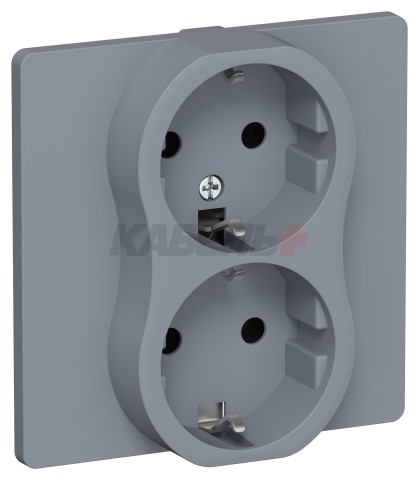 FLITE Розетка 2-местная с заземлением без защитных шторок безвинтовое крепление 16А РС12-1-К-ФлМ маренго IEK