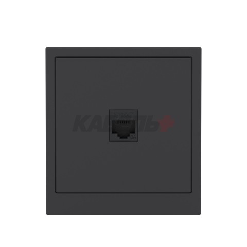 Компьютерная розетка RJ-45 без шторки, кат.6А одинарная,KANT, черный уголь DKC