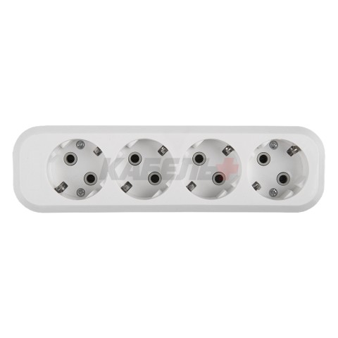 Розеточная колодка GSB-16-4-G-IP20 Classic, 16А, 4 места, c/з, б/в, IP20, 1/40