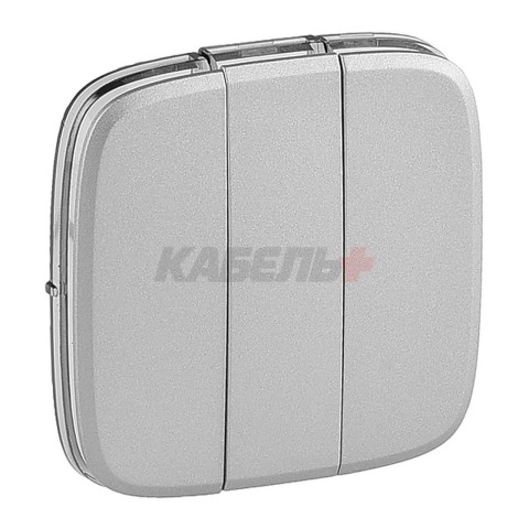 Valena Allure - Лицевая панель для выключателя трехклавишного, алюминий