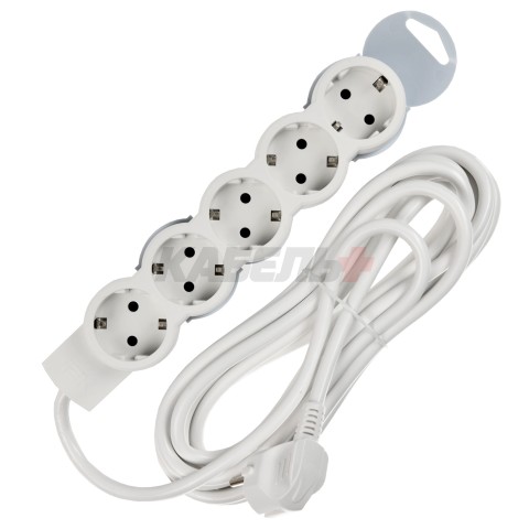 STANDARD Удлинитель У05 5 мест 2P+PE 5м 3х1,5мм2 16А белый IEK