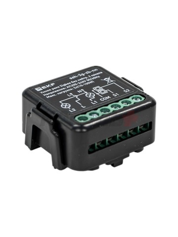 Умное реле в подрозетник 2-канальное без нейтрали Zigbee EKF Connect Select