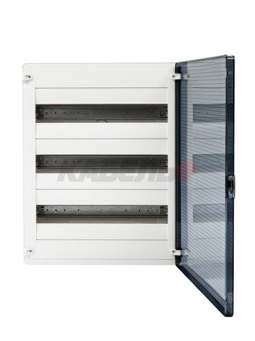 Щит открытой установки 54 места, винтовые клеммы, (500х390х99), IP-40 // Hager - Golf (Прозрачная матовая дверь)