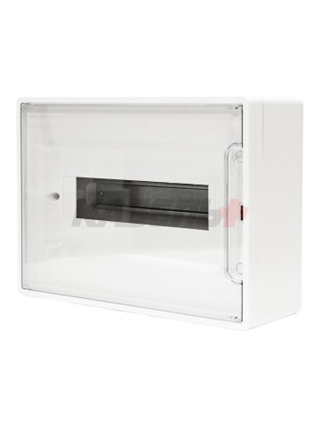 Щиток 12 мод настенный FRAME, белый, с прозрачной дверцей, с 2 шинами PEN на 6 и 8 отв. DKC