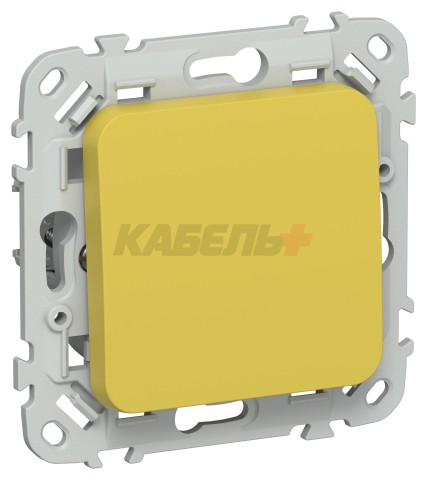 FLITE Выключатель 1-клавишный 10А ВС11-1-0-ФлЖК желтый карри IEK