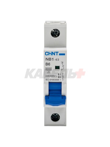 Автоматический выключатель NB1-63 1P 06A 6kA х-ка B (DB) (R)