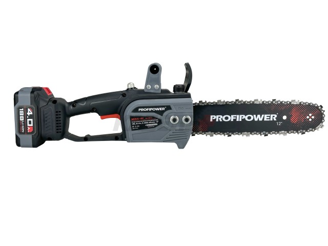 Аккумуляторная цепная пила бесщеточная ProfiPower MKDUC-20V (Li-ion-1шт, 4.0Ач, шина 12", 0-4500об/мин, цепь, З/У, в коробке)