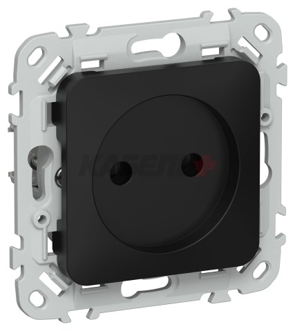 FLITE Розетка без заземления без защитных шторок 10А РС01-0-ФлЧ черный IEK