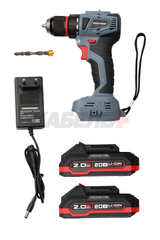 Аккумуляторный шуруповерт бесщеточный T0056 ProfiPower MKBL-20B (Li-ion-2шт, 20В-2.0Ач, З/У, 0,8-10мм, кейс)