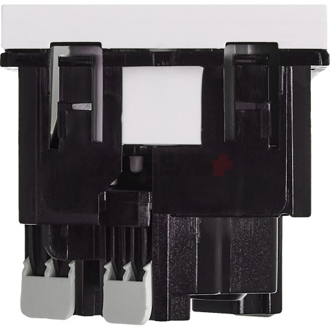 Розетка 45град с заземляющим контактом защитной шторкой и безвинтовым зажимом (2 модуля) белая