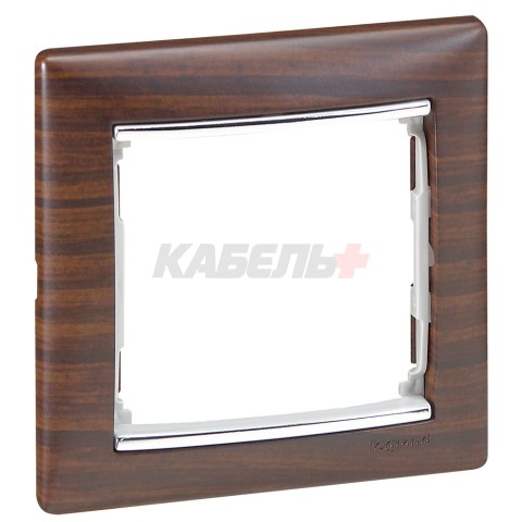 VALENA DIY Рамка 1-местная темное дерево (серебряный штрих)