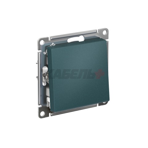 ATLASDESIGN 1-клавишный ВЫКЛЮЧАТЕЛЬ КНОПОЧНЫЙ, сх.1, 10А, механизм, ИЗУМРУД