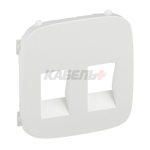 Valena Allure - Лицевая панель для аудиорозетки с пружинными зажимами двойной, белая