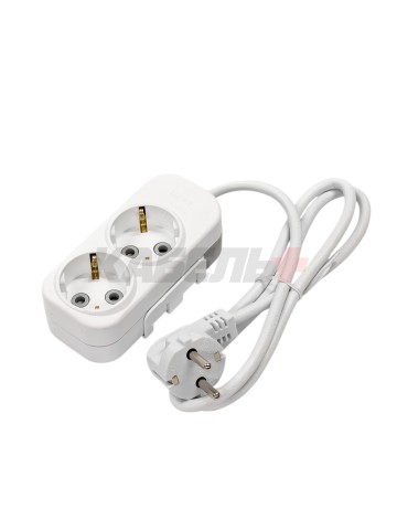 EL-BI,Myra,удлинитель 2гн1м с/з белый,527-010201-211