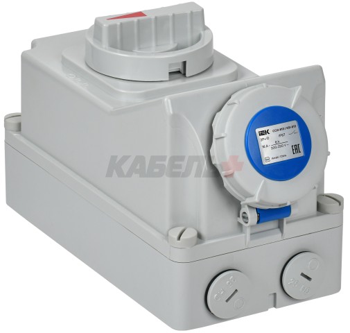 Розетка стационарная ССИ-113 2P+PE 16А 200-250В IP44 IEK