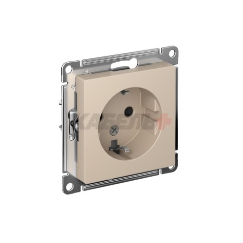 ATLASDESIGN РОЗЕТКА с заземлением со шторками, 16А, механизм, ПЕСОЧНЫЙ