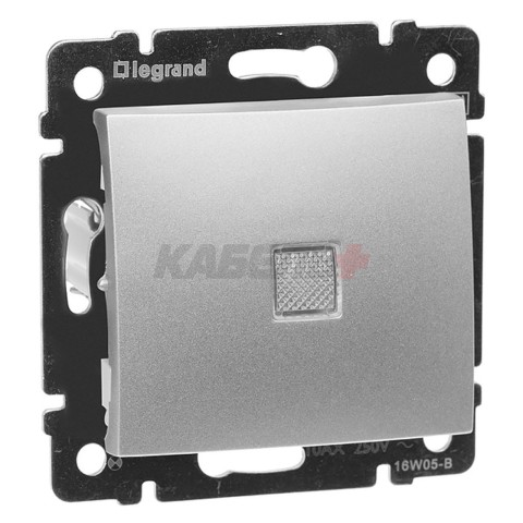 Valena - Переключатель промежуточный с подсветкой, алюминий