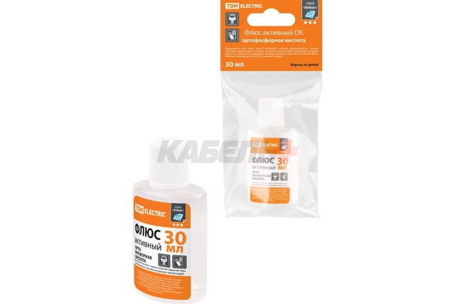 Флюс активный ОК, ортофосфорная кислота, 30 мл, дозатор, инд. упаковка, серия "Алмаз" TDM