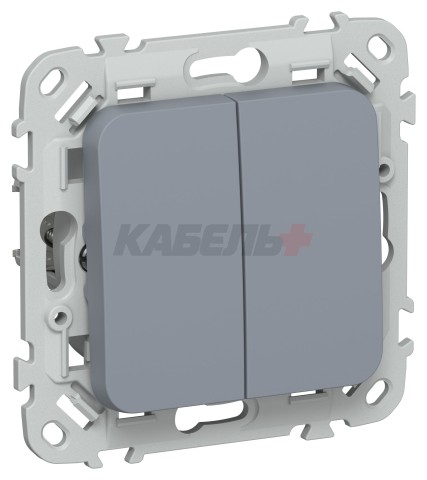 FLITE Выключатель 2-клавишный кнопочный 10А ВС12-2-0-ФлМ маренго IEK