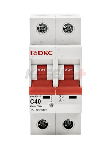 Автоматический выключатель YON max типа MD63S, 4,5кА, 2 полюса, хар-ка C, 40А DKC