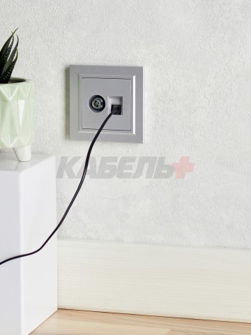BRITE Розетка двойная TV+RJ45 кат.5E РТВ/РК12-БрА алюминий IEK