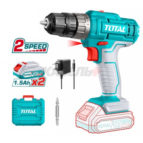 Дрель-шуруповерт TOTAL TDLI1228