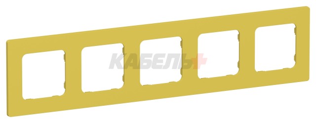 FLITE Рамка 5-местная РУ-5-К-ФлЖК желтый карри IEK