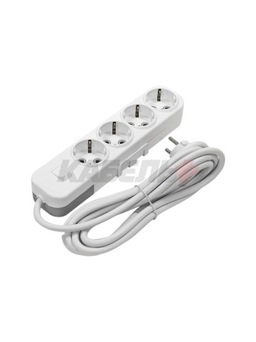 EL-BI,Myra,удлинитель 4гн3м с/з с выкл. белый,527-010203-422