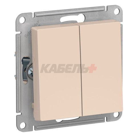 Переключатель 2-клавишный Schneider Electric AtlasDesign ATN000265 Бежевый