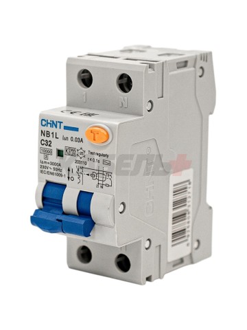 Диф. автомат NB1L 1P+N C32 030mA тип AC 10kA (36mm) (R)
