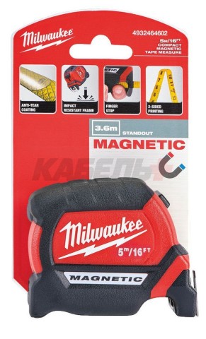 Рулетка магнитная MILWAUKEE PREMIUM 5м /16ft х 27мм 4932464602