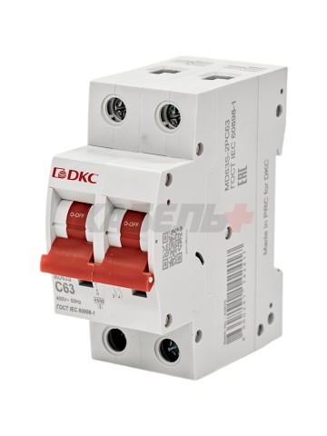 Автоматический выключатель YON max типа MD63S, 4,5кА, 2 полюса, хар-ка C, 63А DKC