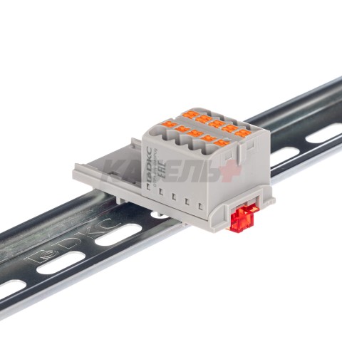 Блок распределительный, зажим push-in, 10 точек подключения 2,5 кв.мм, серый DKC