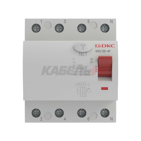 Устройство защитного отключения УЗО ВДТ YON MAX MDL100, 4P, 300mA, 80A,тип АС
