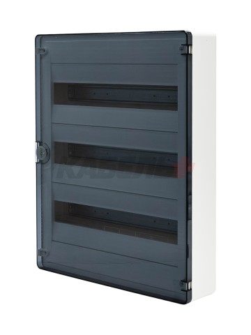 Щит открытой установки 54 места, винтовые клеммы, (500х390х99), IP-40 // Hager - Golf (Прозрачная матовая дверь)