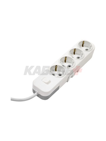 EL-BI,Myra,удлинитель 4гн5м с/з с выкл. белый,527-010205-422