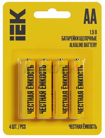 Батарейка щелочная Alkaline LR06/AA (4шт/блистер) IEK