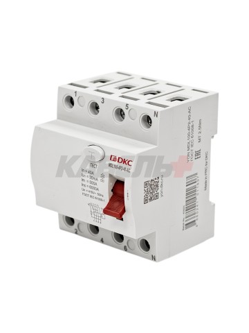 Устройство защитного отключения УЗО ВДТ YON MAX MDL100, 4P, 30mA, 40A, тип АС DKC