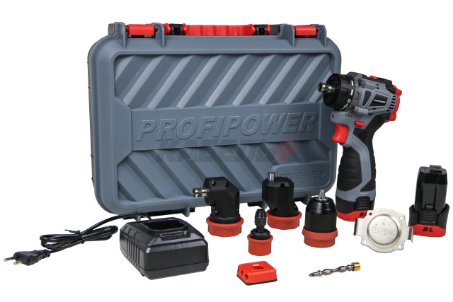 Аккумуляторный бесщеточный шуруповерт E0249 Комби PROFIPOWER BL-161C (16В, 40Нм, Li-ion 2шт, 2.0Ач, 2 скорости, 0.8-10мм, З/У, в кейсе)