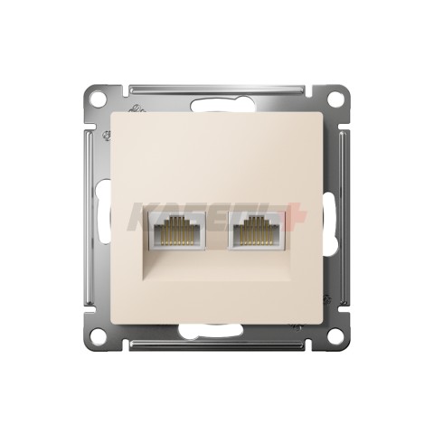 ATLASDESIGN РОЗЕТКА двойная компьютерная RJ45+RJ45 кат. 5e, механизм, БЕЖЕВЫЙ