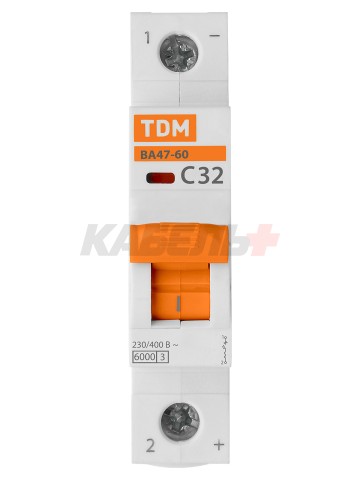 Авт. выкл. ВА47-60 1Р 32А 6кА х-ка С TDM