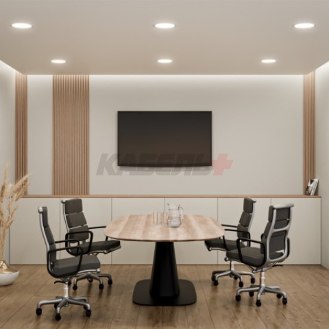 06-160 Панель светодиодная встраиваемая, 3 ССT, 6Вт, 230В/50Гц, 480лм, 3000-4000-6500К, IP44, Ø95х26мм, круг, белый, посадочное отверстие Ø 75-90мм