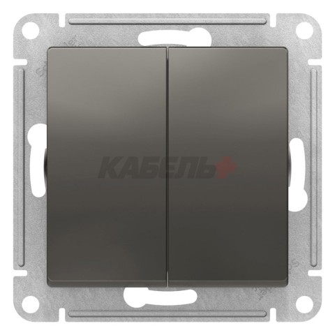 Переключатель 2-клавишный Schneider Electric AtlasDesign ATN000965 Сталь