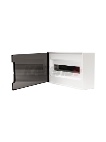 Щиток 18 мод настенный FRAME, белый, с тонированной дверцей, с 2 шинами PEN на 8 и 10 отв. DKC